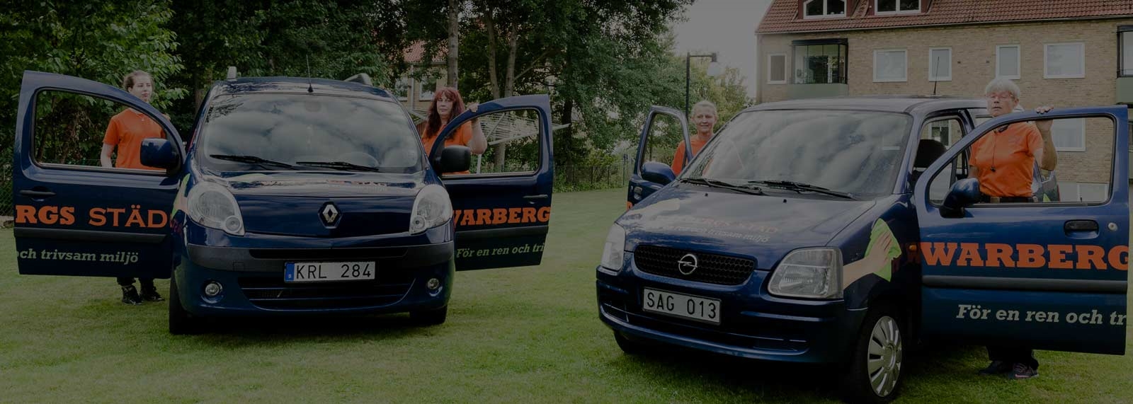 Warbergs Städs personal och servicebilar